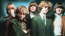 Pop group The Byrds (l to r): Chris Hillman; Dave Crosby; Mike Clark; Jim McGuinn; and Gene Clark. (Photo by © Hulton-Deutsch Collection/CORBIS/Corbis via Getty Images)