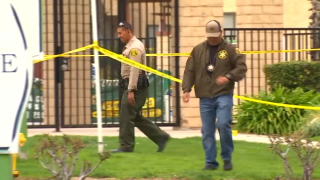 Los Angeles County Sheriff's Department deputies and detectives investigate a fatal shooting in Santa Clarita.