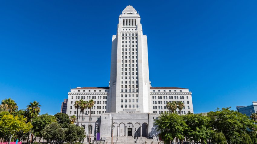 Los Angeles City Hall, California, USA in a sunny day