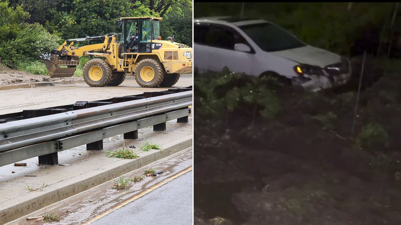 Landslide Leaves Car Bombs And Blocks La Brea Avenue In The Baldwin Hills Area