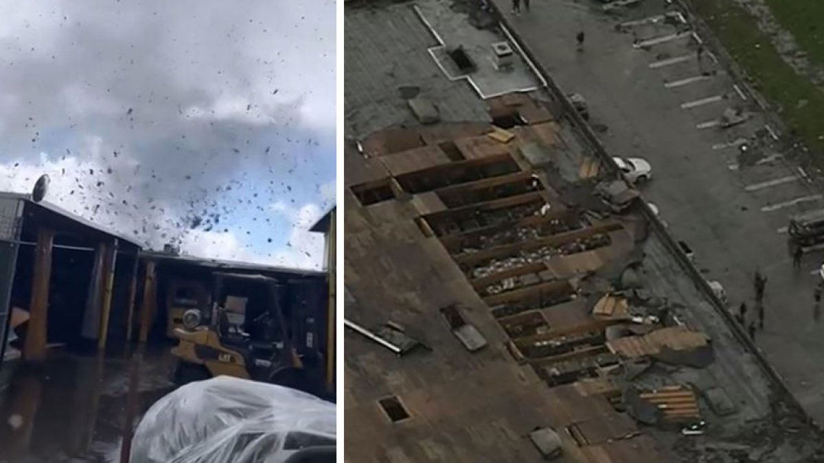 Confirman que un tornado tocó tierra en Montebello causando daños en ...