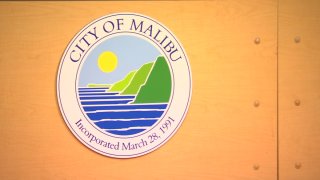 City of Malibu logo, as seen on Monday, Oct. 24, 2023 at a city council meeting.