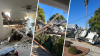 Brazo de una grúa se desploma y destruye parte de una casa una casa en Loma Linda