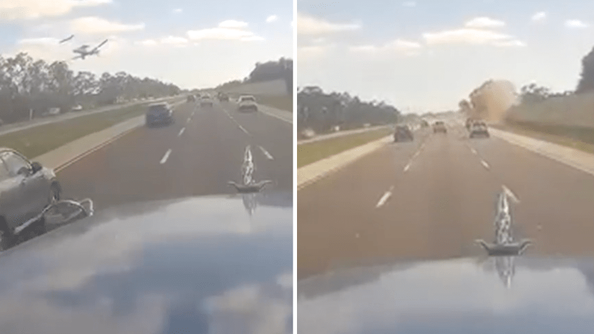 New dashcam video shows the moments a jet crashed last week on Interstate 75 in southwest Florida and burst into flames.