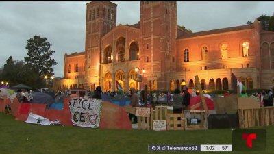 Tensas protestas estudiantiles en UCLA