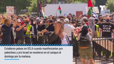 Estallan peleas durante protestas pro-palestinas y pro-israel en UCLA