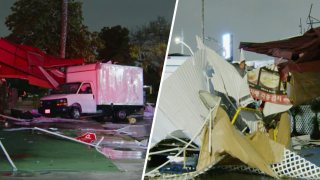 A box truck crashed into an Arlington Heights restaurant April 22, 2024.