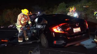 California Highway Patrol responds to a DUI crash that involved nearly a dozen vehicles in Camarillo on Sunday, April 14, 2024.
