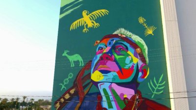 Mural en honor a la nación Kizh en El Monte