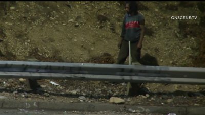 Video capta a hombre lanzando piedras en la autopista 110