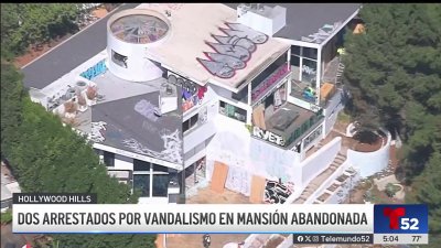 Dos arrestados por vandalismo con grafiti en mansión abandonada en Hollywood Hills