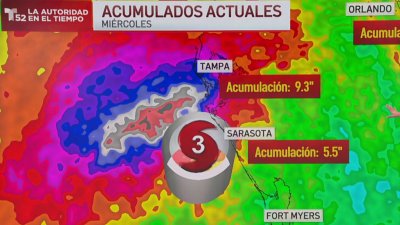 El huracán Milton, de categoría 3, ya está la bahía de Florida  