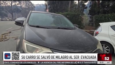 Mujer logra encontrar su carro abandonado por el incendio Palisades