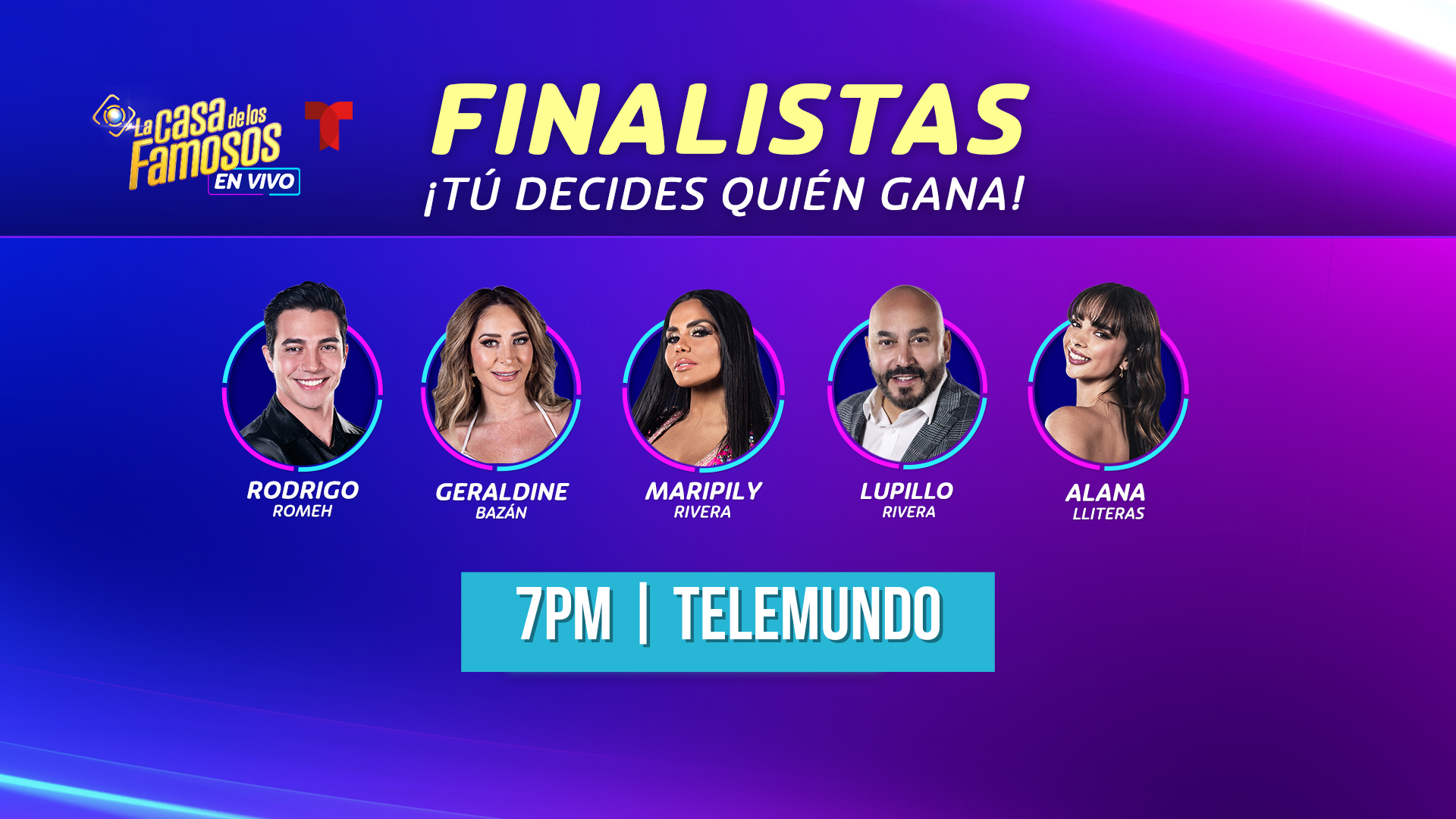 Los 5 habitantes que este lunes se disputan la Gran Final de La Casa de los  Famosos, image size:1920x1080