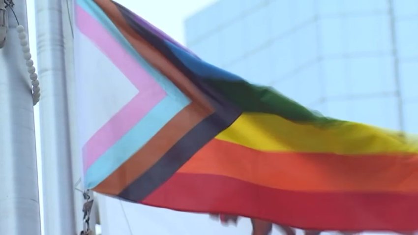 An undated image of the inclusive LGBTQ+ flag.