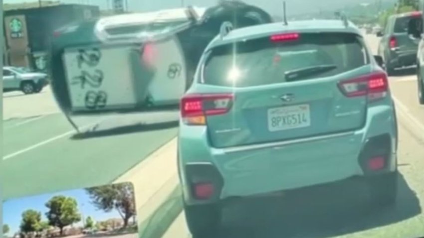 Dashcam video shows a rollover crash involving a Los Angeles County Sheriff's Department SUV Wednesday May 29, 2024.