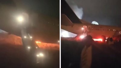 Dramático video: pasajeros huyen despavoridos de avión en llamas