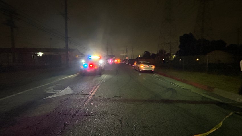 Police respond to a shooting in Compton on Friday, June 7, 2024.