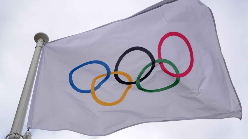 Flag with Olympic Rings