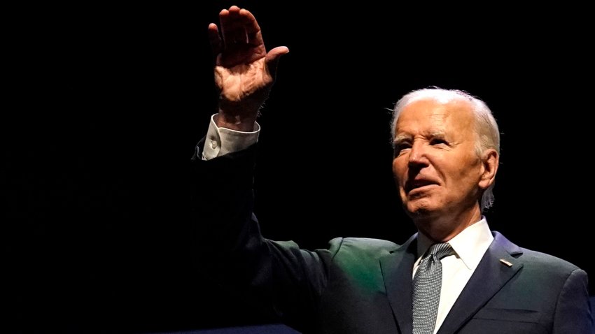 TOPSHOT – US President Joe Biden waves on stage during the Vote To Live Properity Summit at the College of Southern Nevada in Las Vegas, Nevada, on July 16, 2024. (Photo by Kent Nishimura / AFP) (Photo by KENT NISHIMURA/AFP via Getty Images)