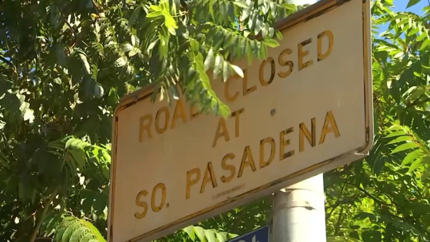 A sign dividing El Sereno and South Pasadena was taken down on Monday, July 29, 2024.