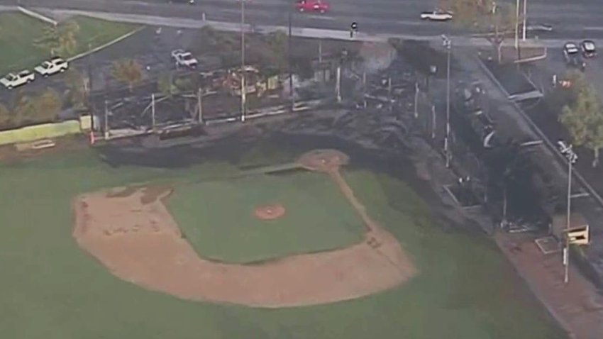 Jay Littleton Ball Park was damaged in a fire Friday Aug. 23, 2024 in Ontario.