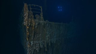 Así se ve la mítica proa del Titanic, en el fondo del Atlántico.