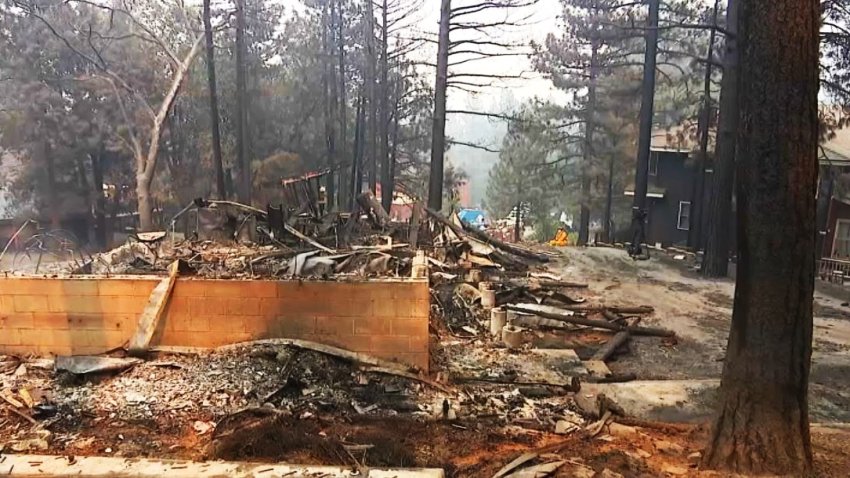 Destruction left by the Bridge Fire that burned in LA and San Bernardino counties in September 2024.