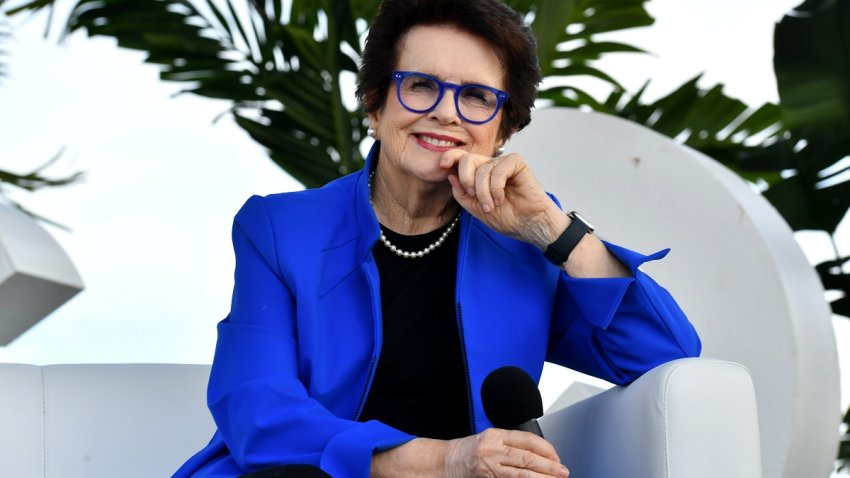 NEW YORK, NEW YORK – SEPTEMBER 19: Billie Jean King speaks onstage during the 2024 New York #LWTSUMMIT on September 19, 2024 in New York City. (Photo by Bonnie Biess/Getty Images for Lesbians Who Tech & Allies)