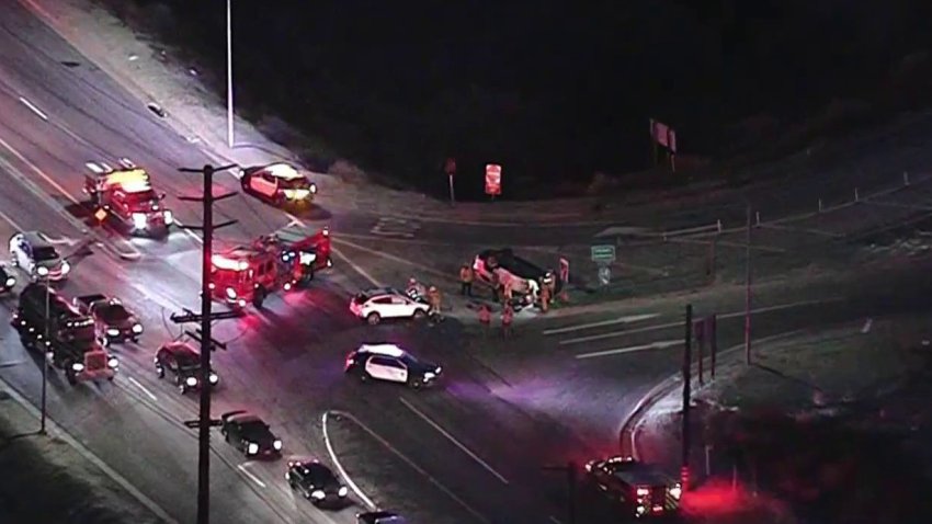 A crash closed part of the 14 Freeway Thursday Oct. 3, 2024 in Santa Clarita.