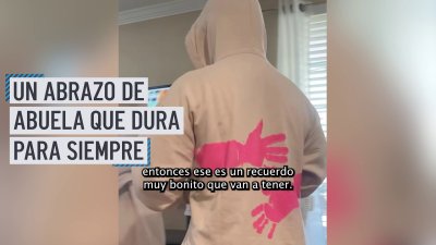 Abrazos de la abuela pintados en una sudadera