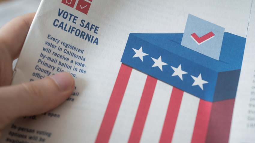 CALIFORNIA, U.S.A. – Aug 11th 2022: Official Voter Information Guide paper brochure,