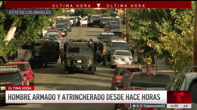 Hombre atrincherado en el este de Los Ángeles