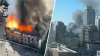 Incendio destruye parte de un edificio de cuatro pisos del centro de Los Ángeles