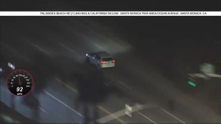 Police track a high-speed driver in West Los Angeles on Wednesday, Dec. 18, 2024.