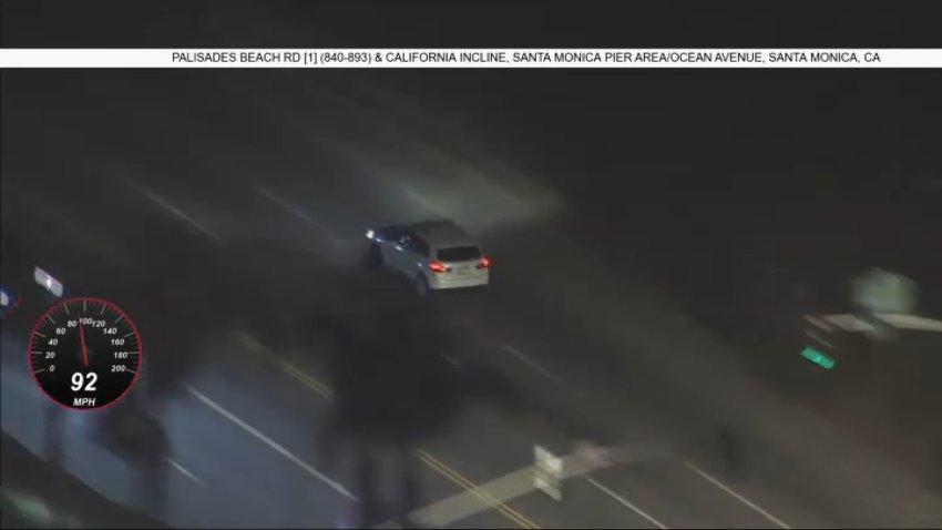 Police track a high-speed driver in West Los Angeles on Wednesday, Dec. 18, 2024.