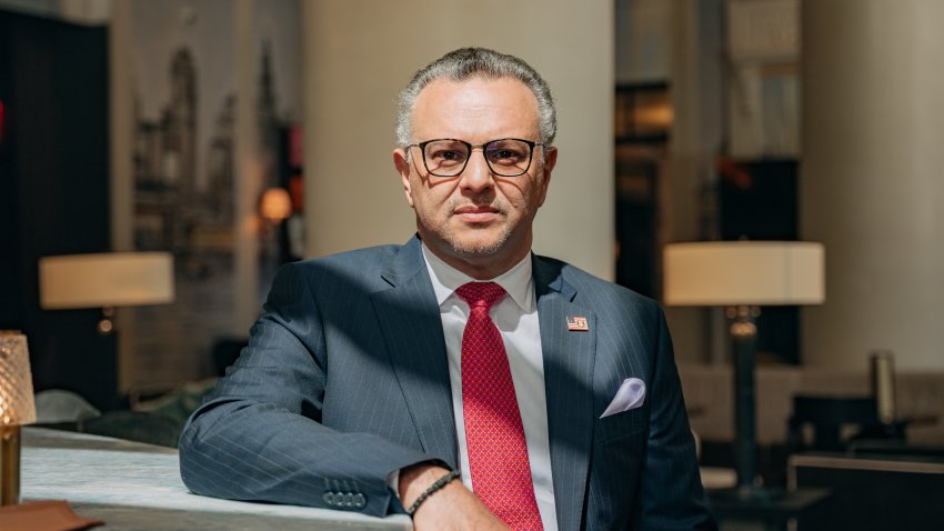 MANHATTAN, NY – SEP 4 : Dr. Massad Boulos, Tiffany Trump’s father-in-law, sits for a portrait at the Wall Street Hotel  in New York on Sep 4, 2024. (Photo by Jeenah Moon for The Washington Post via Getty Images)