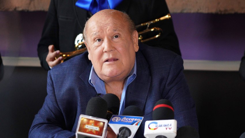 LOS ANGELES, CALIFORNIA – APRIL 18:  Singer-Songwriter Leo Dan speaks during a press conference at Plaza Mexico on April 18, 2019 in Los Angeles, California. (Photo by JC Olivera/Getty Images)