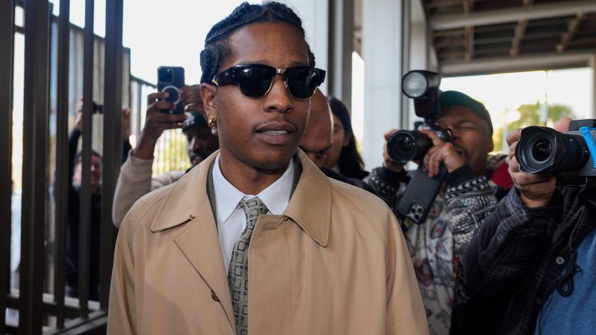 Rapper A$AP Rocky arrives at the Clara Shortridge Foltz Criminal Justice Center in Los Angeles, Wednesday, Jan. 29, 2025.