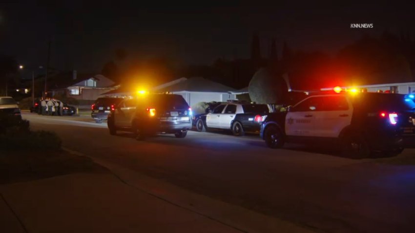 Police investigate a break-in in Rowland Heights on Monday, Feb. 24, 2025.