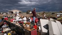 BENNETT, CO – MAY 19: Lee Katchen surveys the damage from a large tornado that destroyed the house, garage and other structures of his stepfather Mark Faber and mother Vikki Katchen in Bennett, Colorado on May 19, 2025. A large tornado struck the property yesterday destroying everything in its path. His parents, who owned the property, lost everything from the tornado. (Photo by Helen H. Richardson/MediaNews Group/The Denver Post via Getty Images)