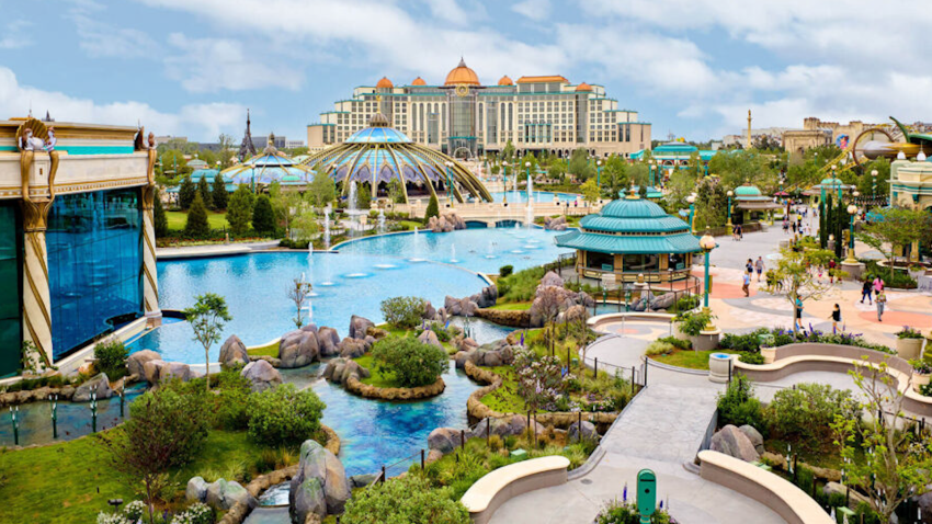 Aerial photo of Epic Universe theme park