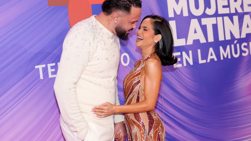 Raphy Pina, Natti Natasha at Billboard Latin Women in Music held at the Telemundo Center on April 24, 2025 in Miami, Florida. (Photo by Jose “Chepe” Devillegas/Billboard via Getty Images)