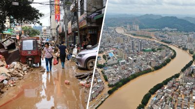 Hasta con el agua al cuello: rescatan a residentes en China tras devastadores inundaciones