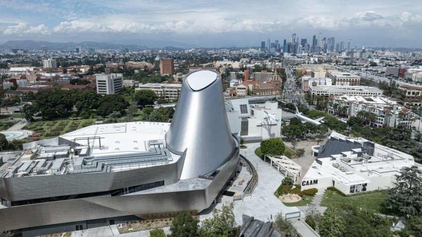 Construction of the California Science Center’s Samuel Oschin Air and Space Center is now complete.