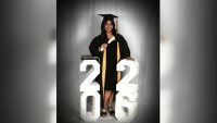 Hailey Contreras poses for her graduation photos.