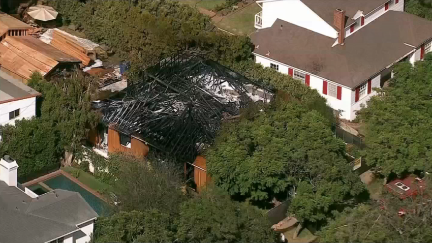 A home under construction in Pacific Palisades caught fire Friday afternoon.