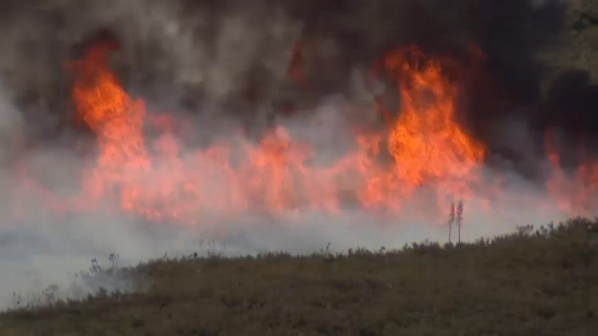 The Bouquet Fire burns near Santa Clarita on Saturday, Oct. 3, 2026.