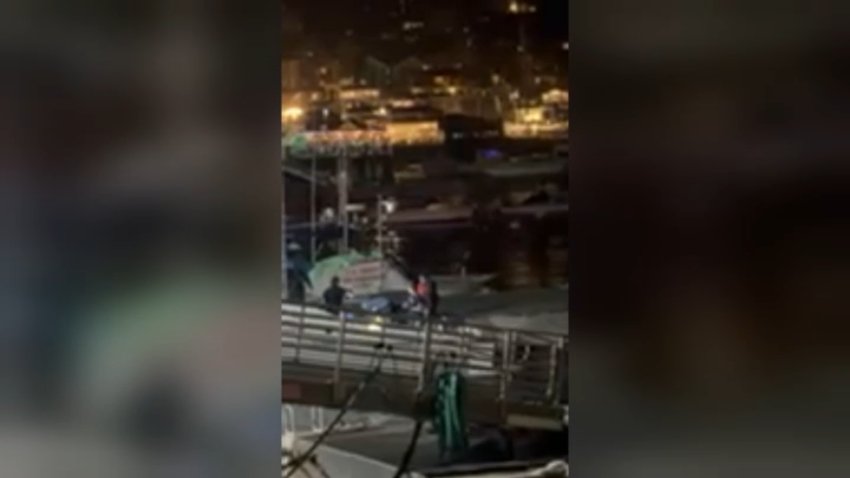 Video shows people looking at the emergency scene off Catalina Island on Wednesday, Sept. 30, 2026.