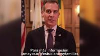 El alcalde de Los Ángeles, Eric Garcetti, dio a conocer recursos de emergencia durante la huelga.
